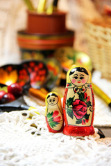 Mix of traditional Russian Souvenirs