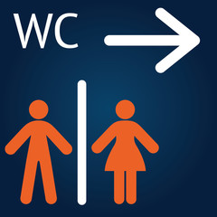 Toilet or restroom sign