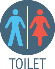 Toilet or restroom sign