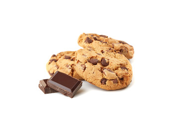 cookies with chocolate on white