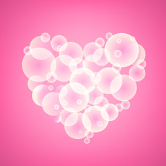 Fototapeta na wymiar Simple style bubble heart background.