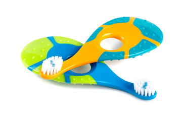 two children teethbrushes