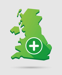 United Kingdom map icon with a sum sign
