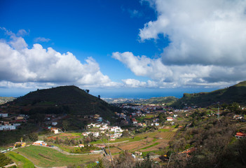 Fototapeta na wymiar Gran Canaria, Vega de San Mateo in January after rains