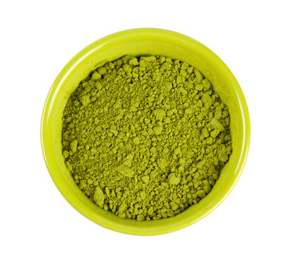 powdered green tea Matcha in a bowl