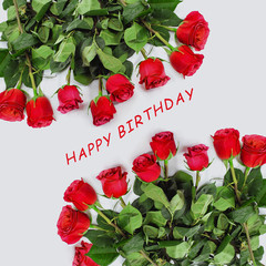 Greeting card with red roses