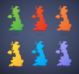 United Kingdom map icon set