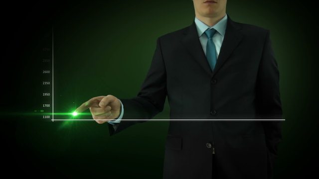 Businessman interactivity Touch screen. Touchscreen Technology