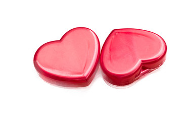 Red heart isolated on white background