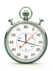 Old style chronometer on white background
