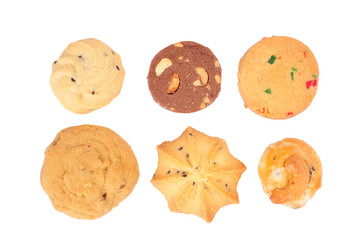 cookies in stack isolated on white background