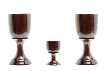 Old wood jar defect handmade  isolated on white background