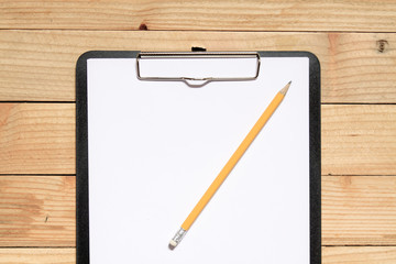 Black record board with white paper