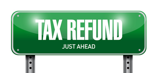 tax refund road sign illustration design