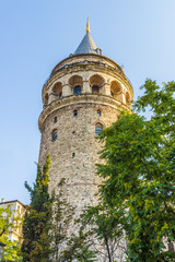Fototapeta na wymiar Старинная башня Галата один из символов Стамбула
