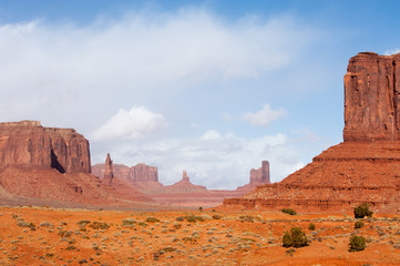 Famous rock formations of Monument Valley tribal park