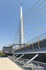 Suspended cable-stayed metro bridge in Istanbul
