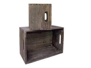 Two wooden boxes.