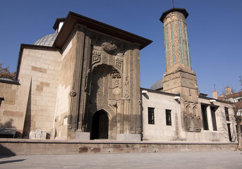 Fototapeta na wymiar Ince Minareli Medrese (Madrasah with thin minaret) Konya, Turkey