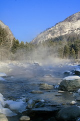Winter mountain stream.