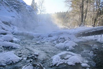 Winter mountain stream.