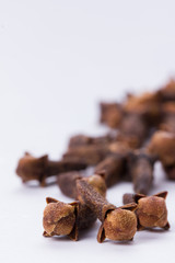Cloves on white background