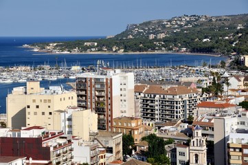 Aerial View of Denia Port in Costa Blanca