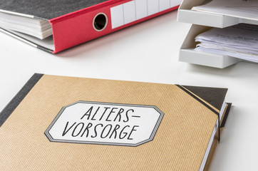 Sammelmappe mit der Beschriftung Altersvorsorge