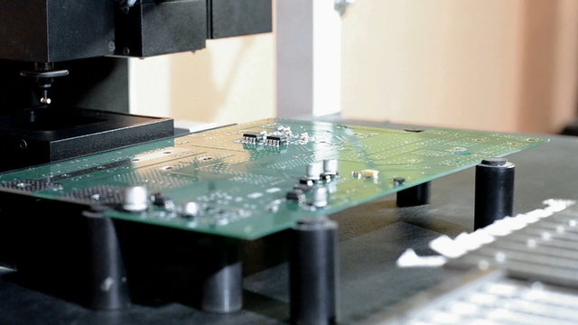 Installing components on a printed circuit Board. Timelaps