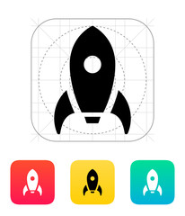 Rocket icon on white background.