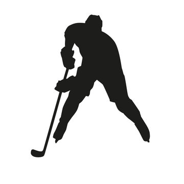 Hockey player vector silhouette