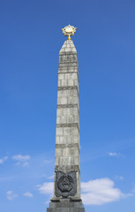 April 11, 2014: Victory square in Minsk, Belarus