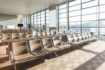 modern airport waiting hall interior