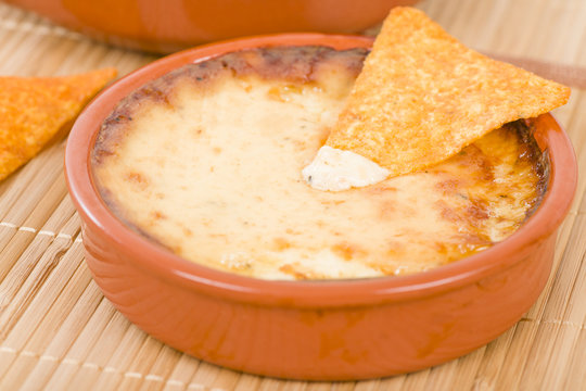 Baked Cheese - Melted Cheese Dip Served With Tortilla Chips.