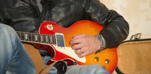 guitar player close up