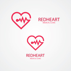 Combination of heart and pulse logo