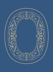 Vintage border frame with retro ornament pattern