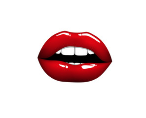 Beautiful woman hot red lips