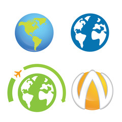 world earth planet logo element