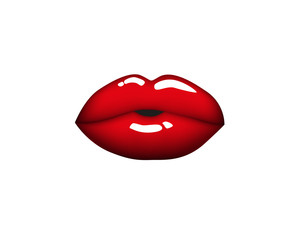 Beautiful woman kiss red lips