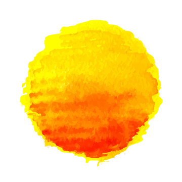 watercolor sun, vector illustration