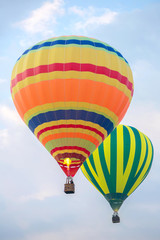 Two hot air balloons in the sky
