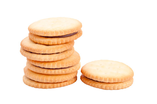 cookies in stack isolated on white