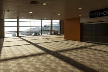 Airport corridor interior 