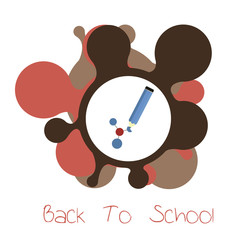 school supplies, pen and molecule illustration over white  color