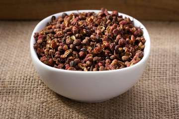 sichuan pepper in white bowl