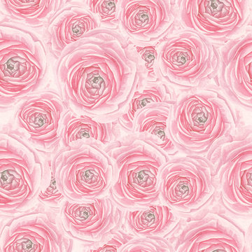 watercolor rose pattern