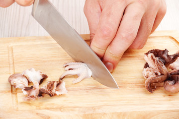 cutting octopus