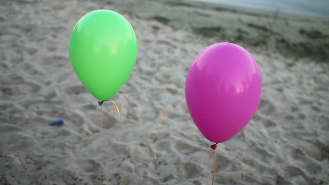 two colored balloons