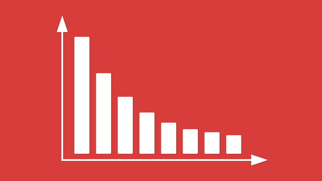 Bar graph with arrows axis.2D footage video clip.